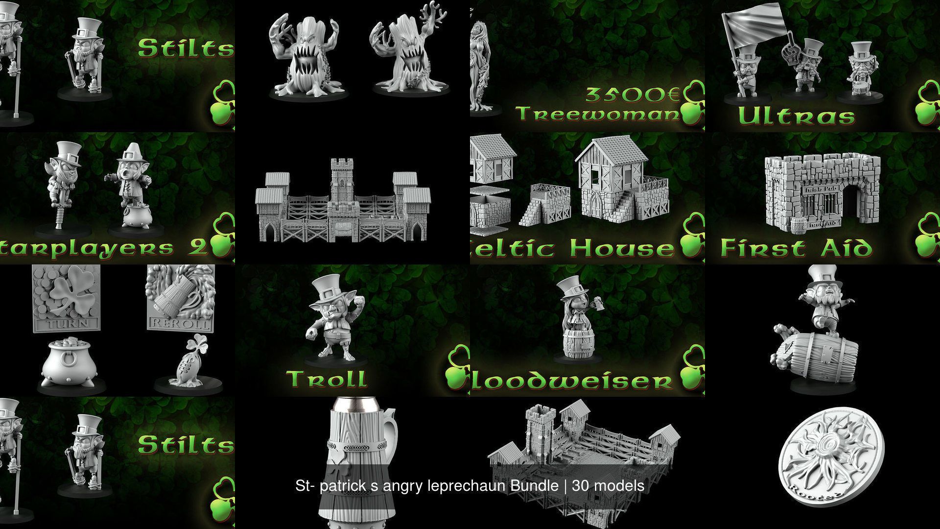 St- patrick s angry leprechaun Bundle 3D Model Collection_6