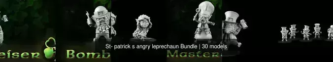 St- patrick s angry leprechaun Bundle 3D Model Collection