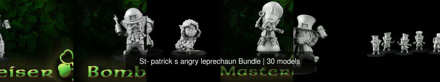 St- patrick s angry leprechaun Bundle 3D Model Collection_0