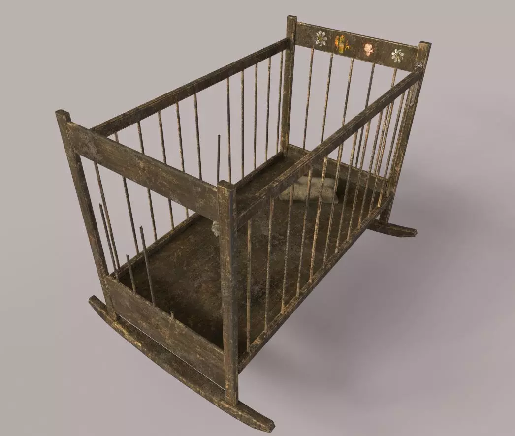 3D model Worn Baby Crib VR / AR / low-poly | CGTrader