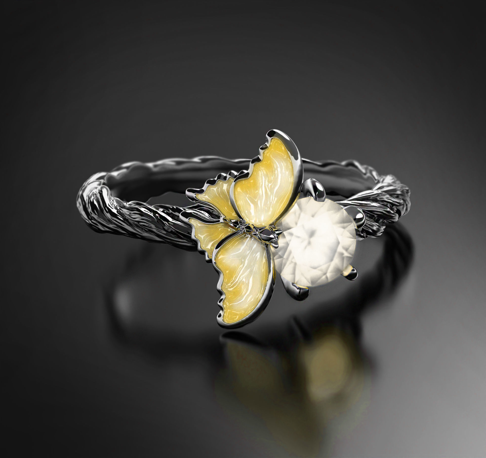 Pure Ice enamel ring 3D print model_3