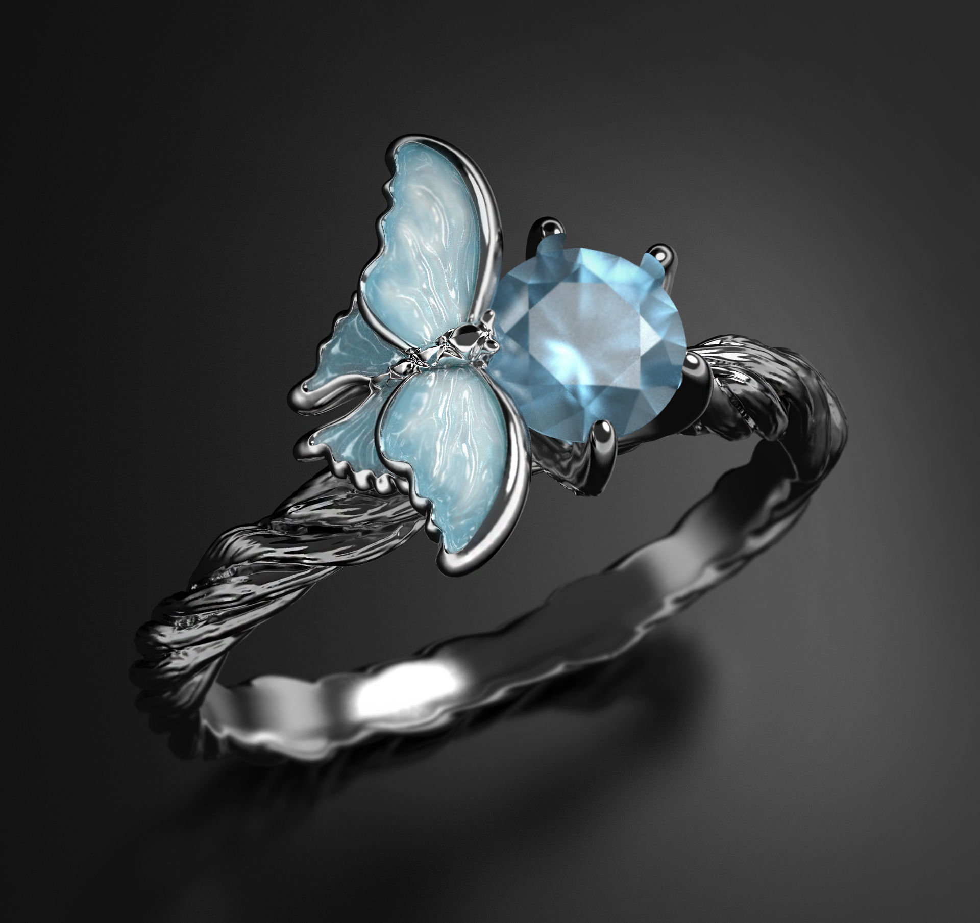 Pure Ice enamel ring 3D print model_4