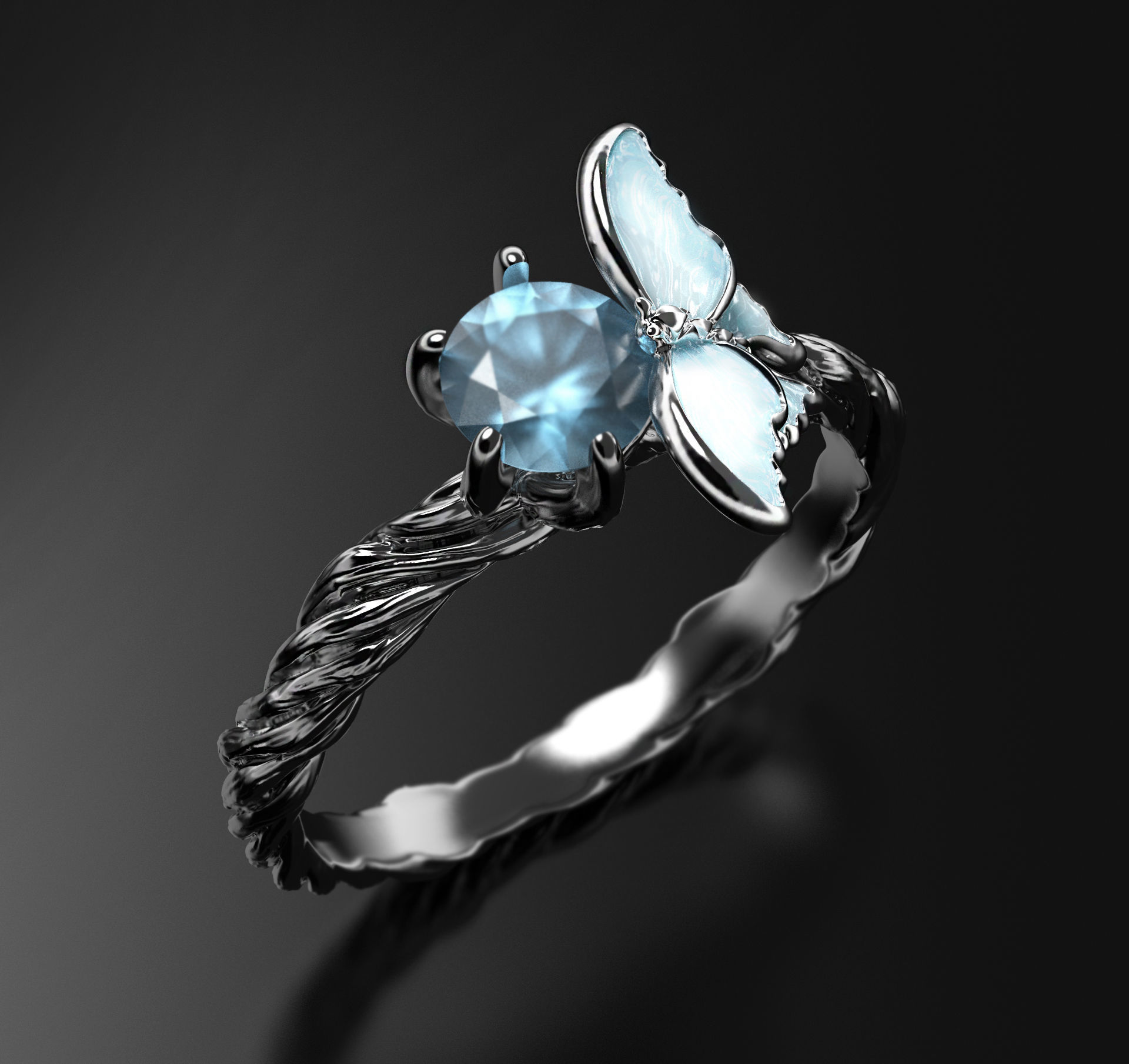Pure Ice enamel ring 3D print model_5