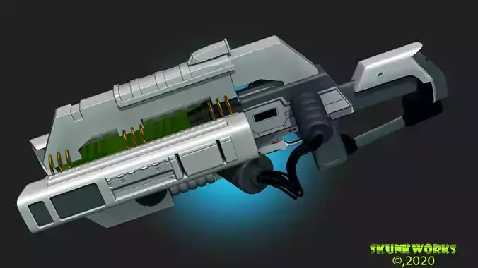 Railgun Rifle HighPoly 3DPrint