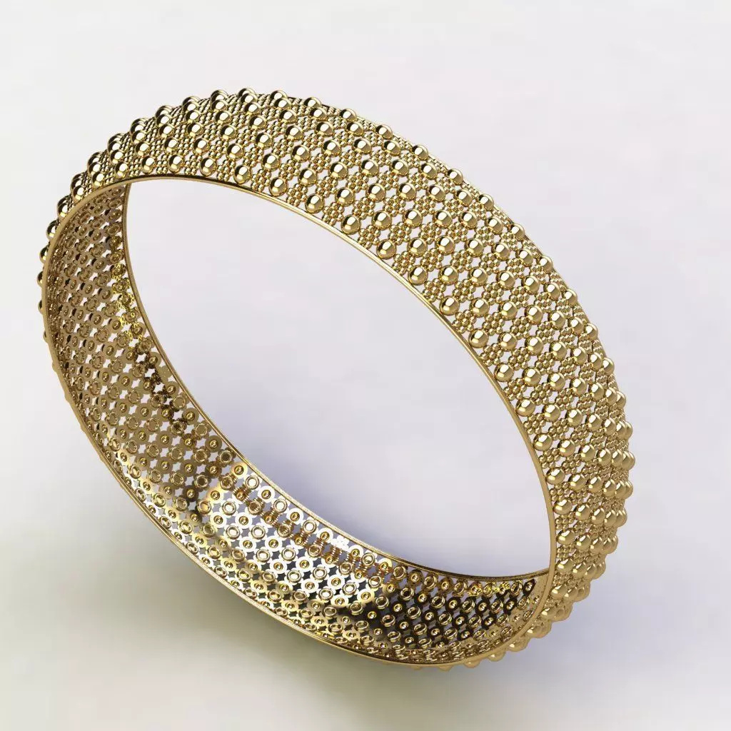 Bangle gold plated 3D print model_0