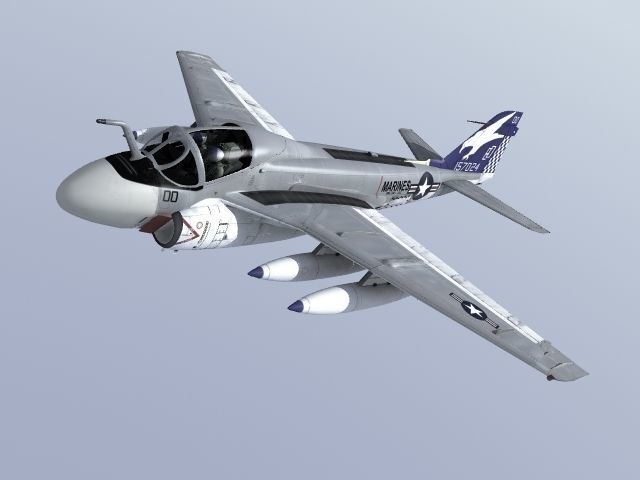 A-6 Intruder us navy fighter jet 3D model_1