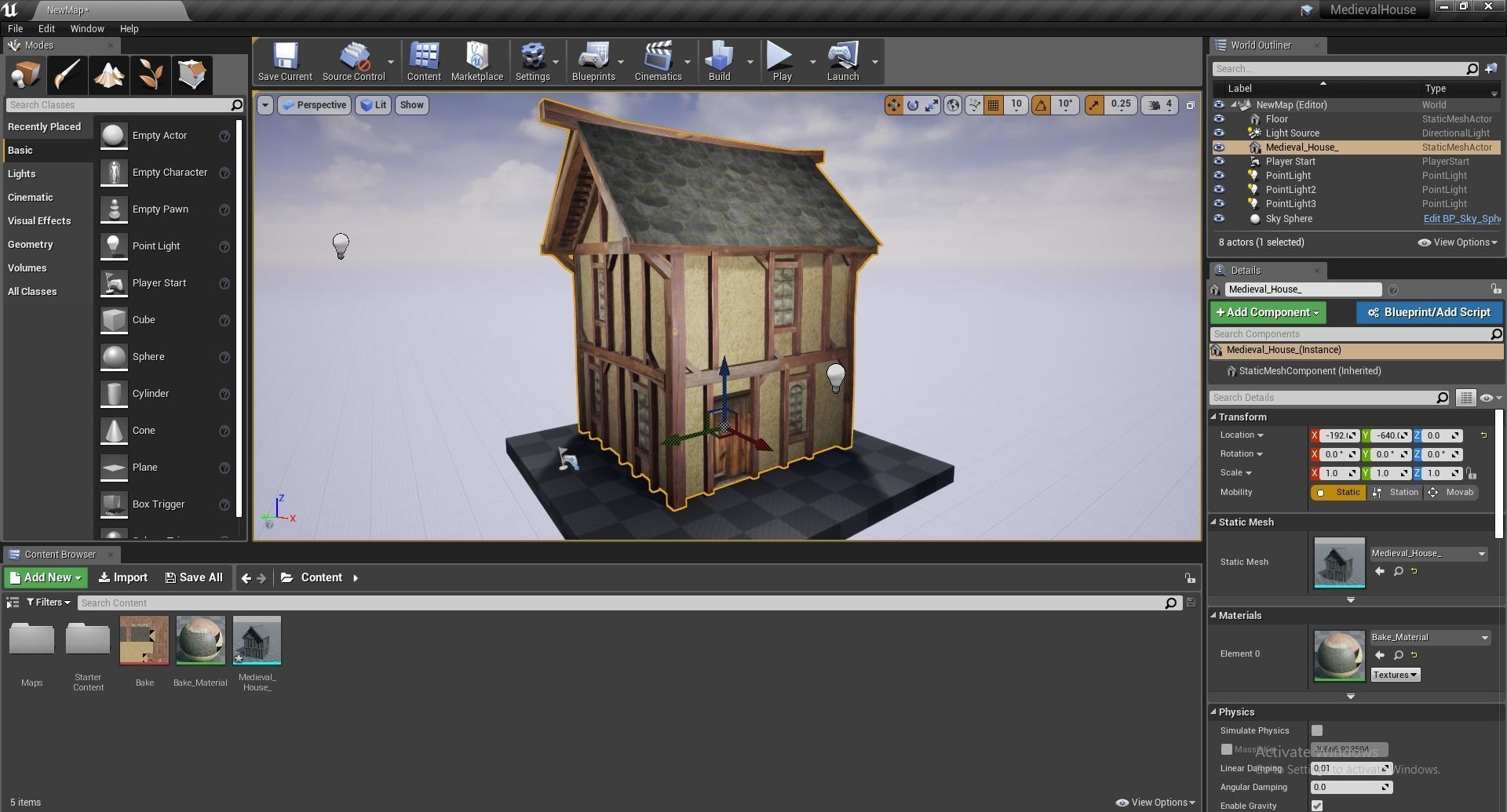 Medieval House Free low-poly 3D model_6