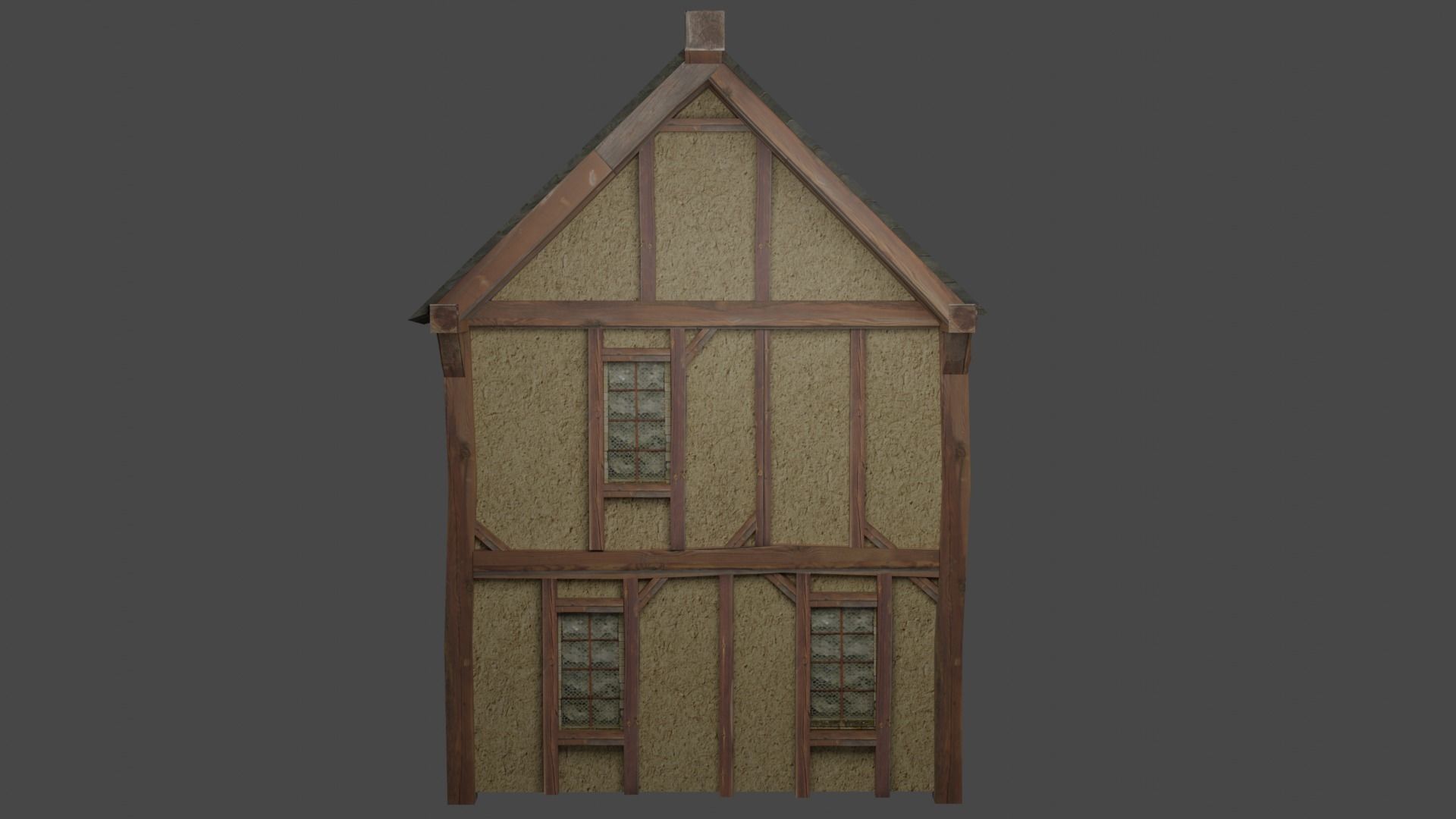 Medieval House Free low-poly 3D model_2