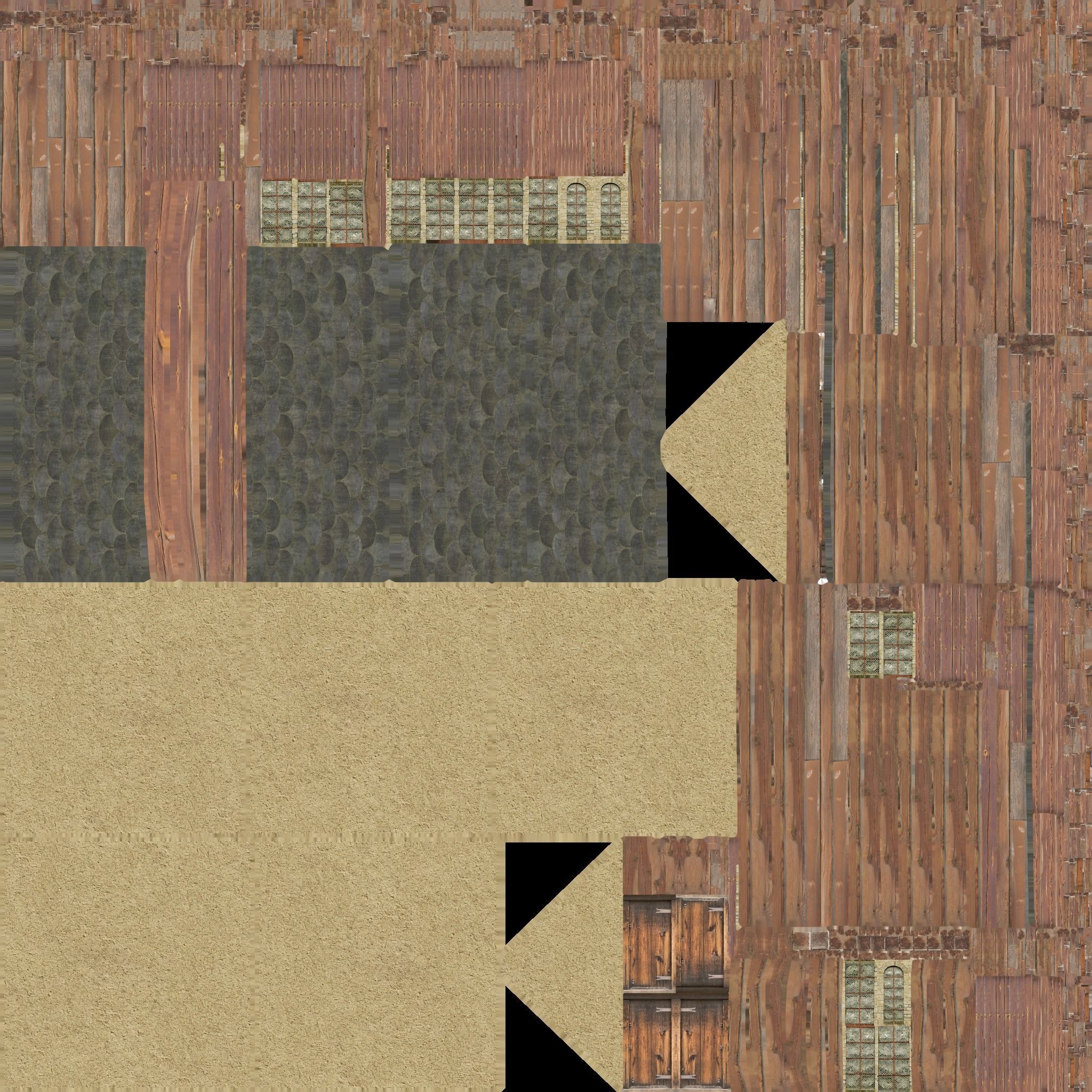 Medieval House Free low-poly 3D model_11