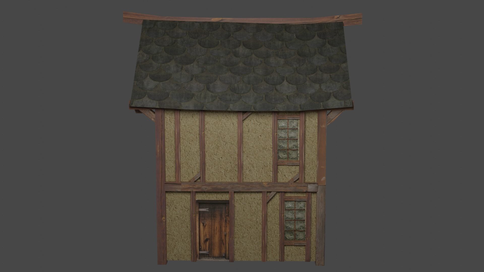 Medieval House Free low-poly 3D model_4