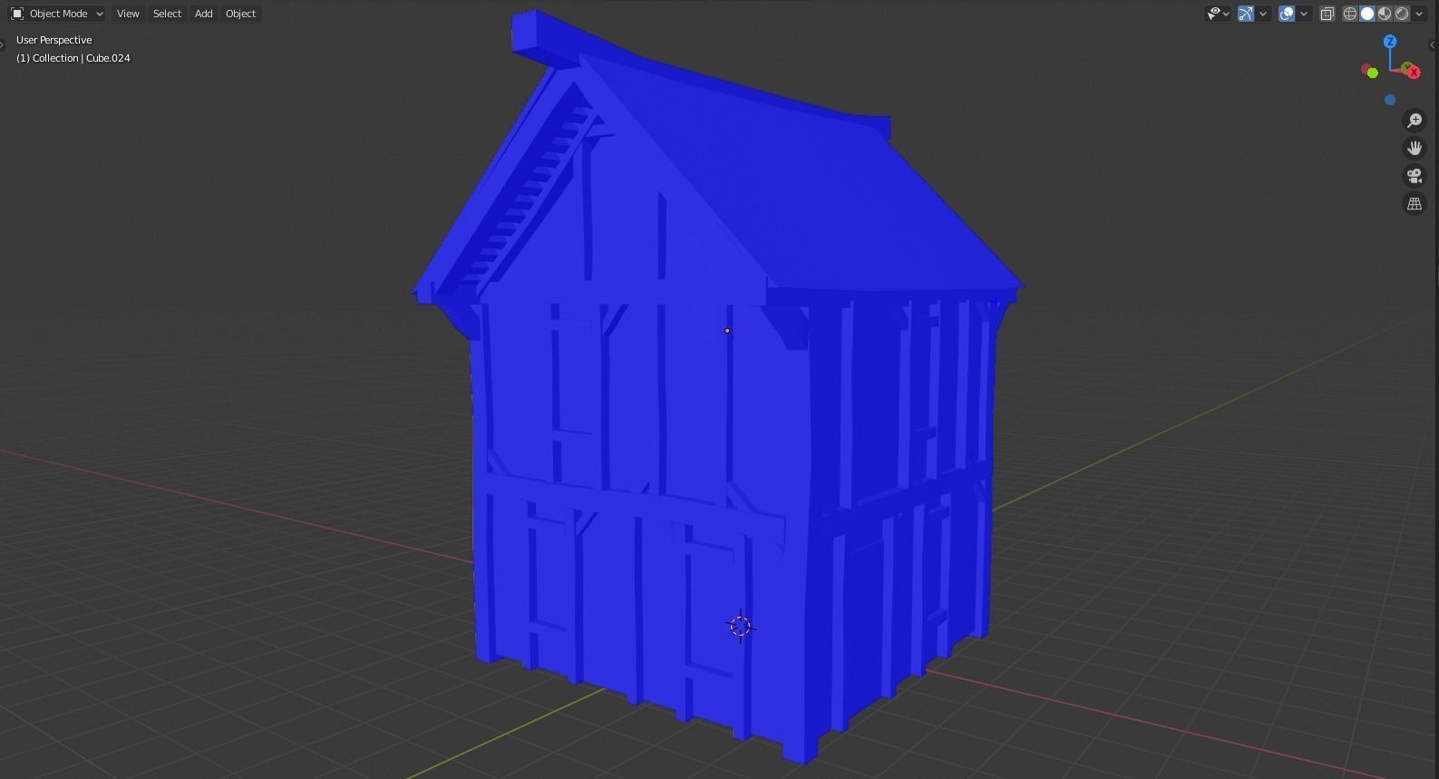 Medieval House Free low-poly 3D model_7