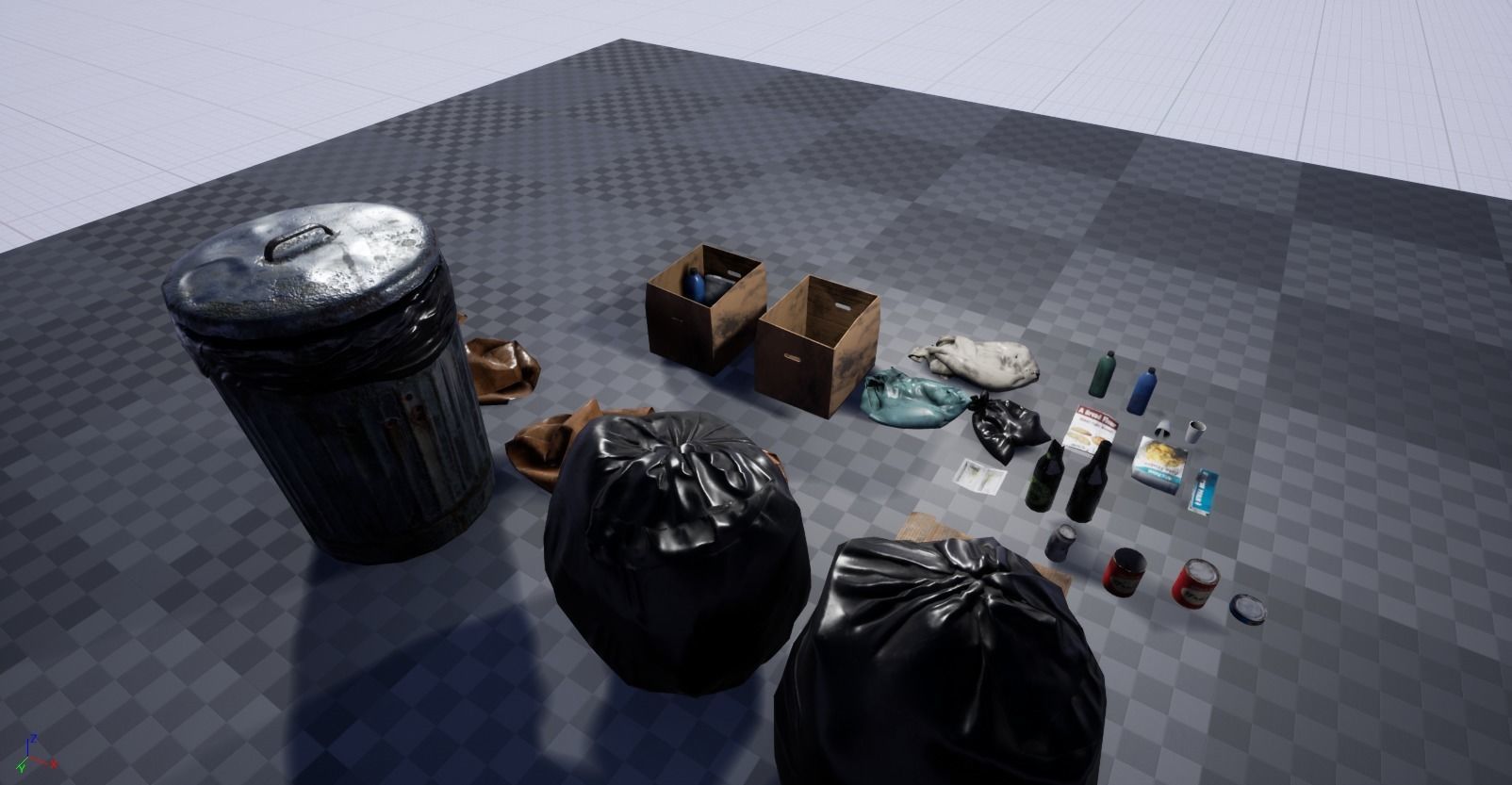 Garbage and Trash Props pack for games Low-poly 3D model_11