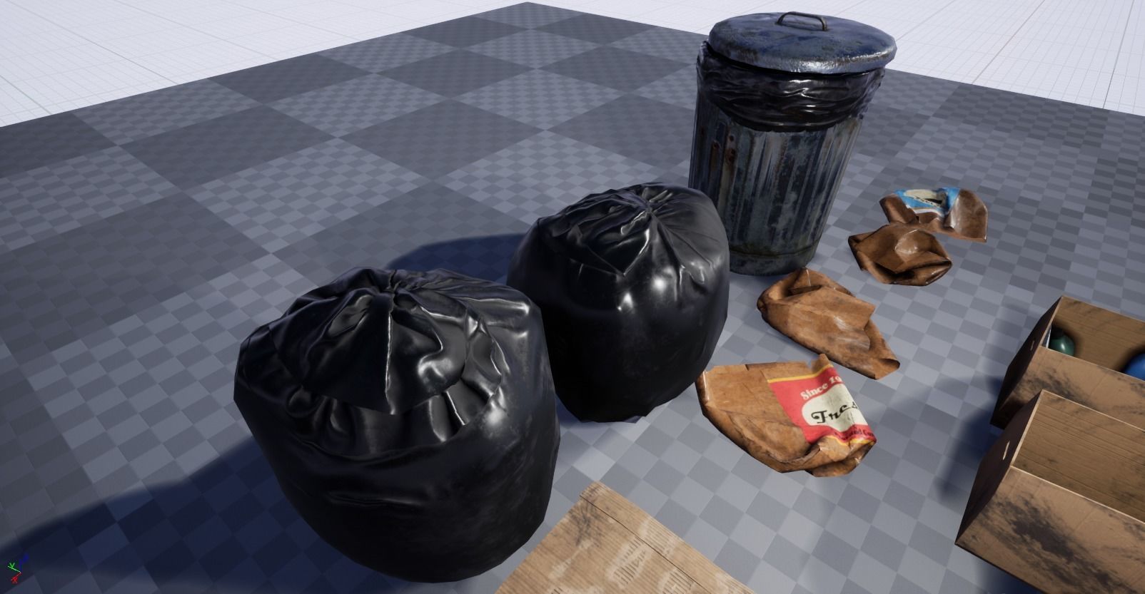 Garbage and Trash Props pack for games Low-poly 3D model_10