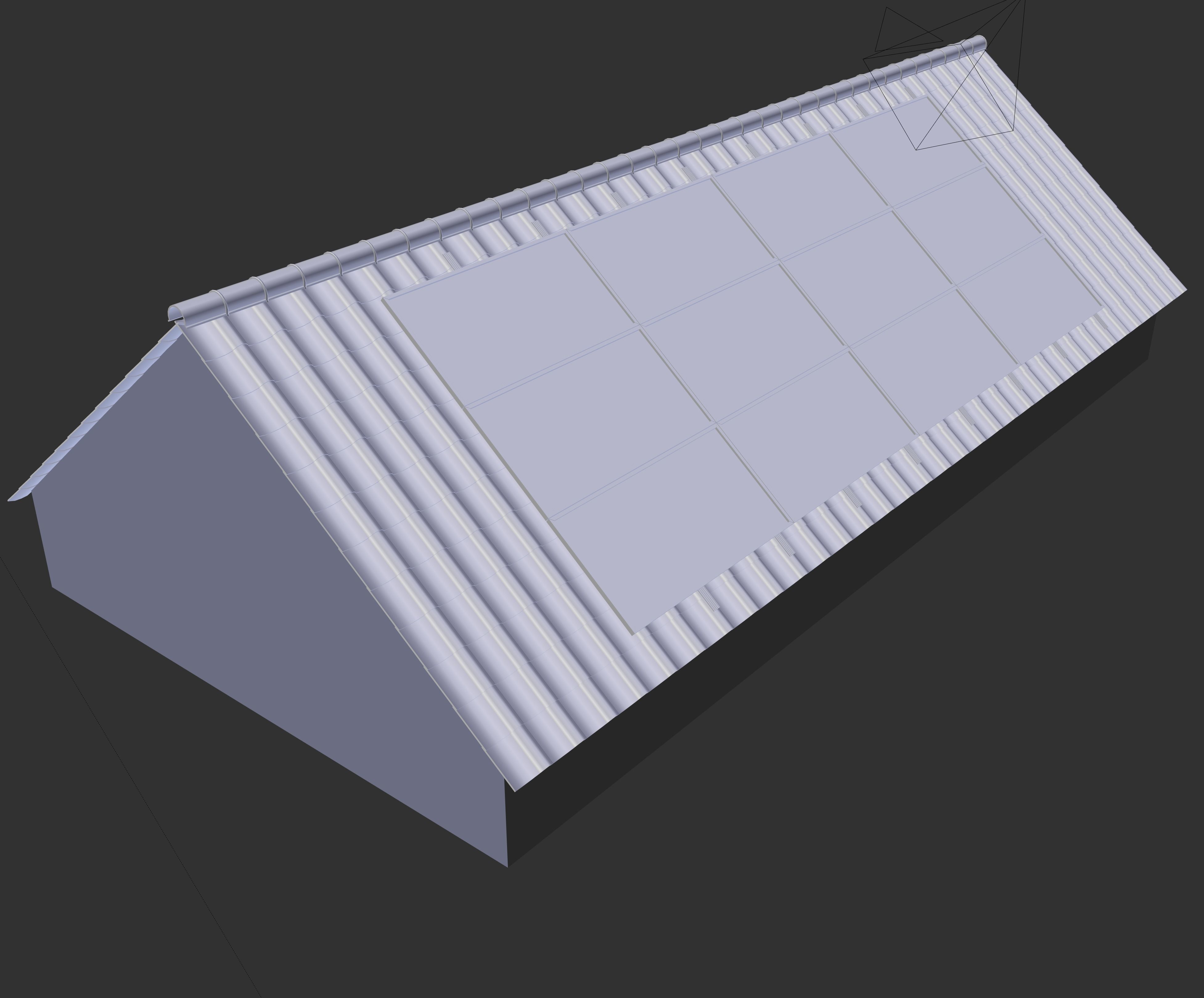 PV solar panel roof 3D model_6