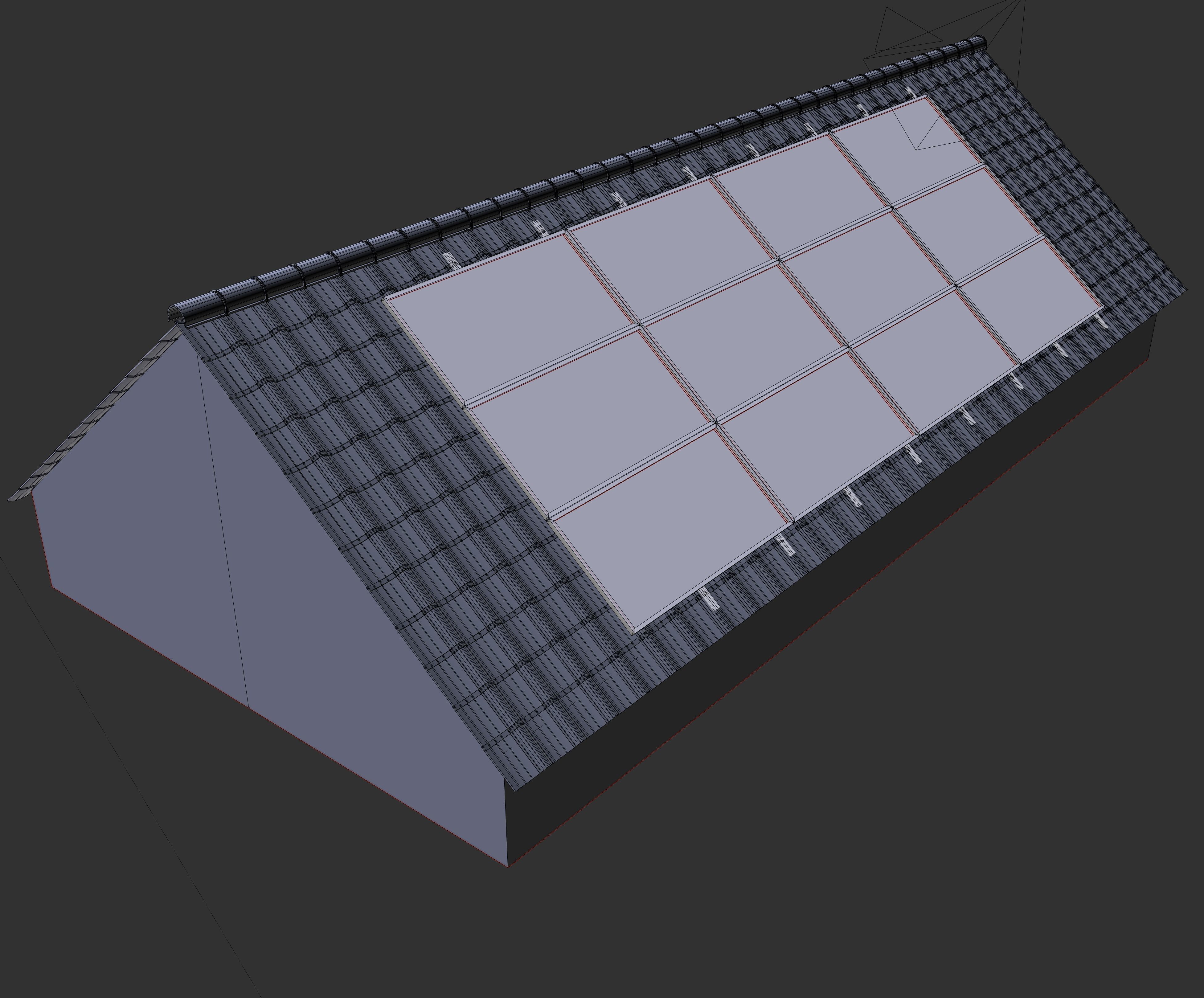 PV solar panel roof 3D model_5