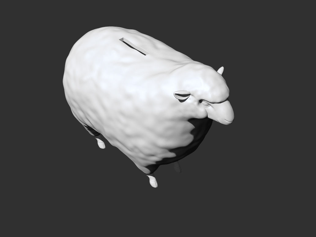 Sheep coin bank Free 3D print model_1