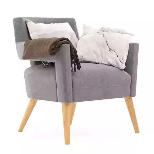 Sheer Armchair with blanket and pillow