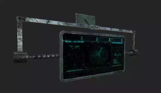 Sci-fi Panel Element Low-poly 3D model