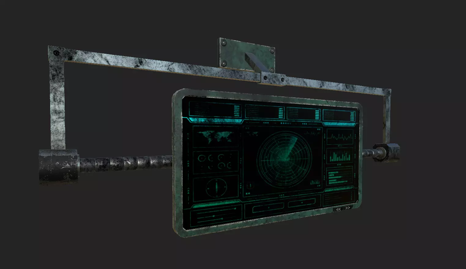 Sci-fi Panel Element Low-poly 3D model_0