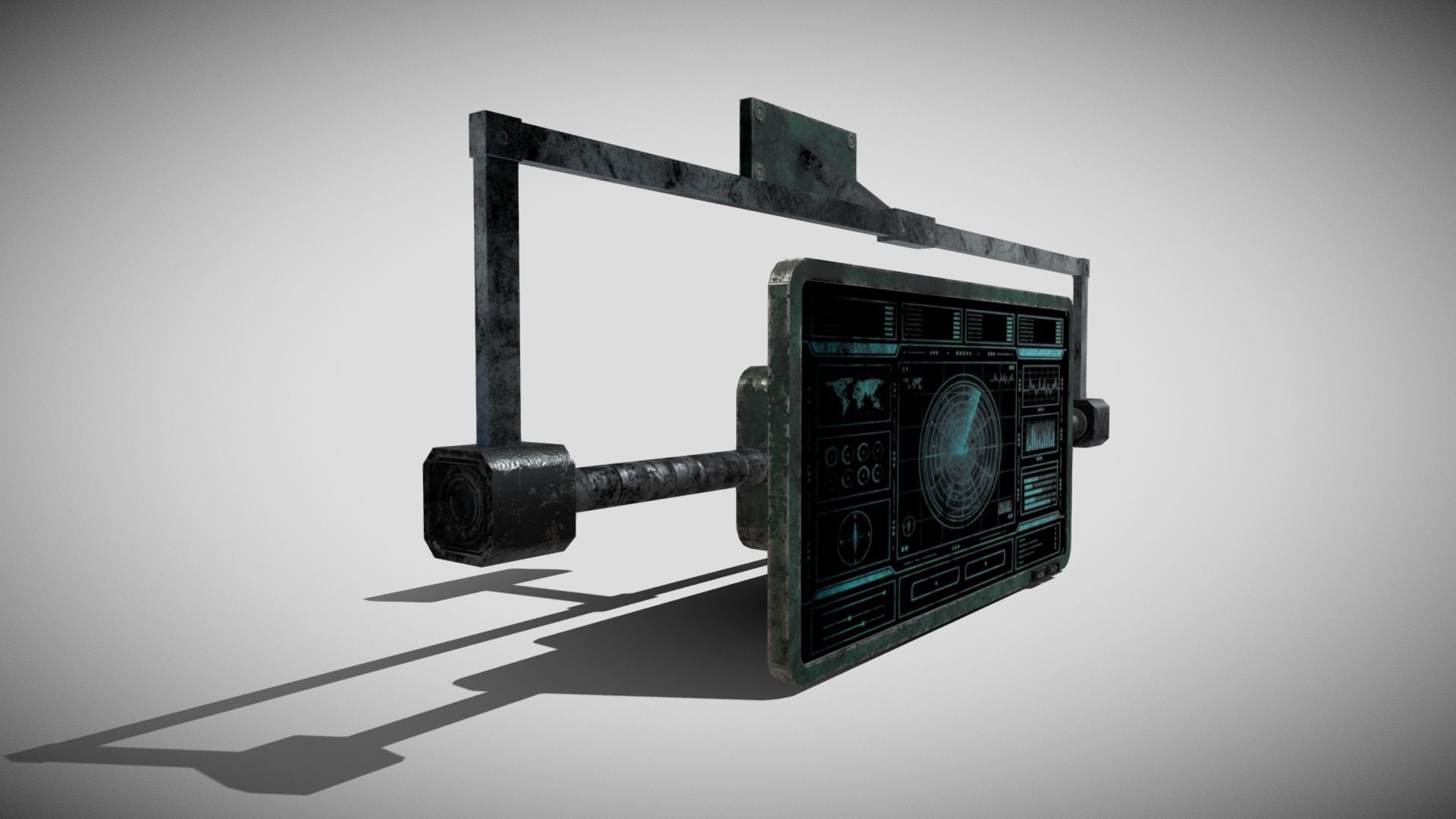 Sci-fi Panel Element Low-poly 3D model_9