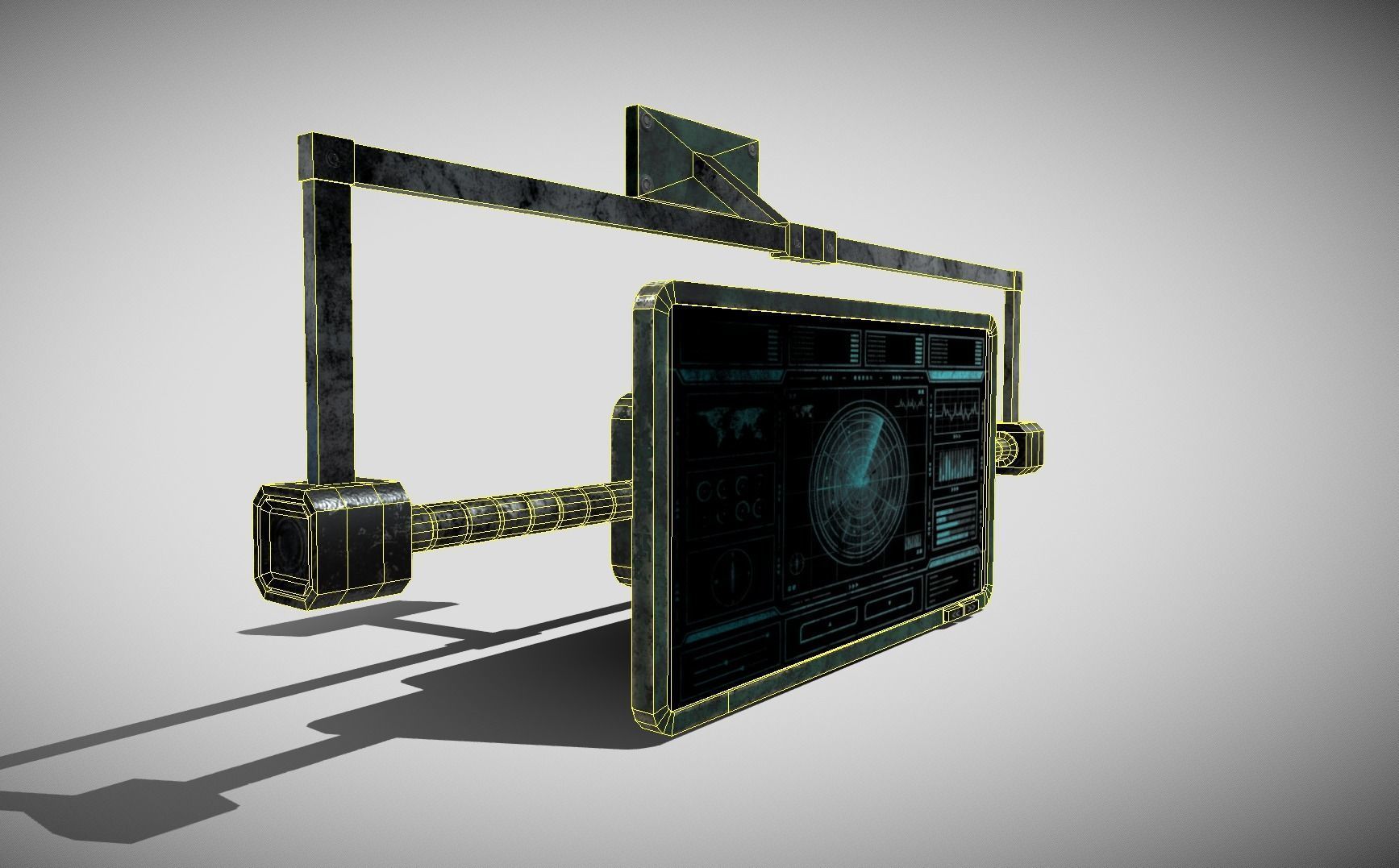 Sci-fi Panel Element Low-poly 3D model_14