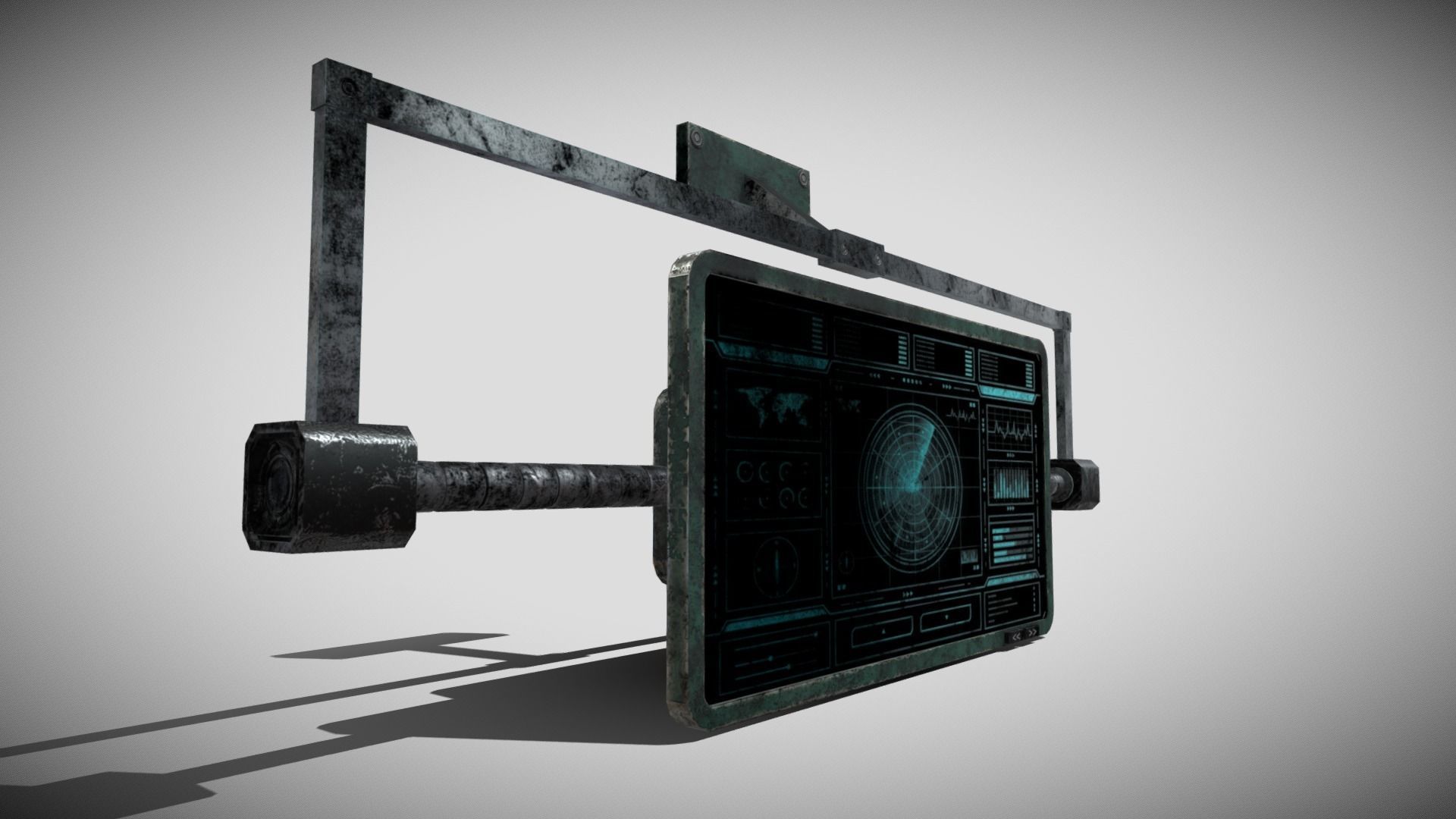 Sci-fi Panel Element Low-poly 3D model_2