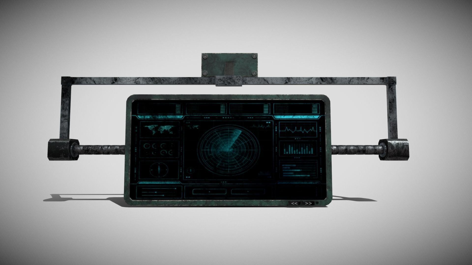 Sci-fi Panel Element Low-poly 3D model_7