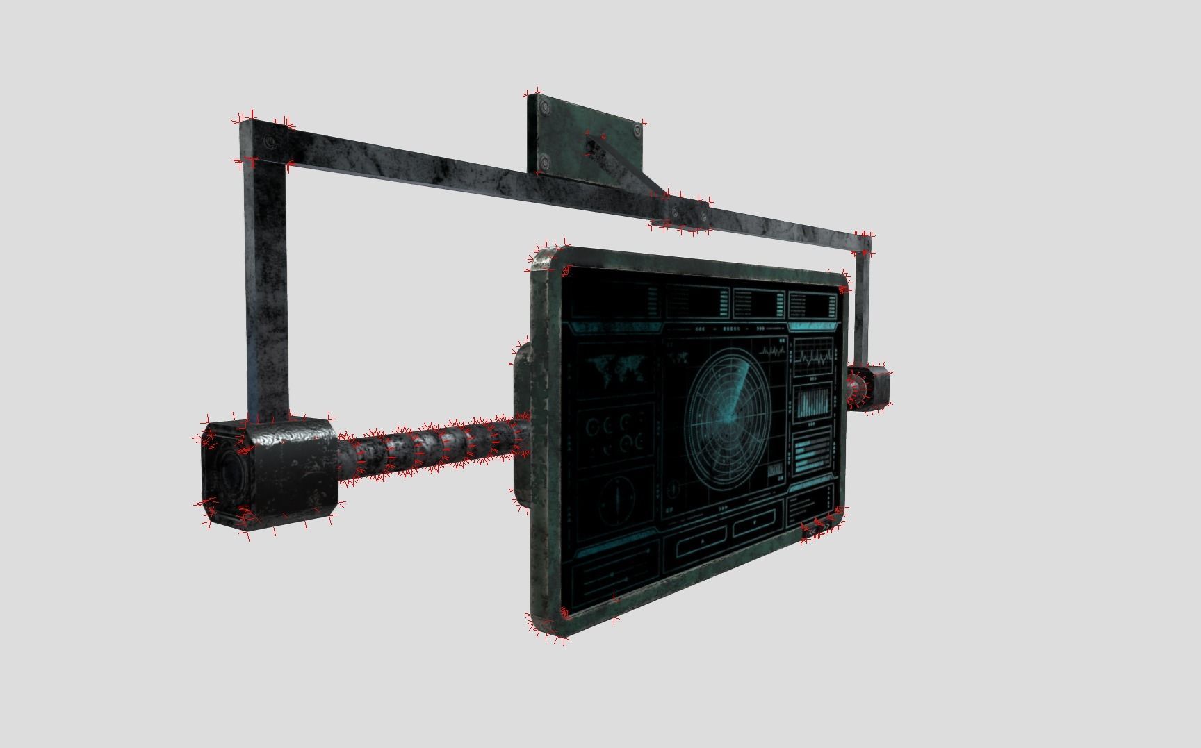 Sci-fi Panel Element Low-poly 3D model_8