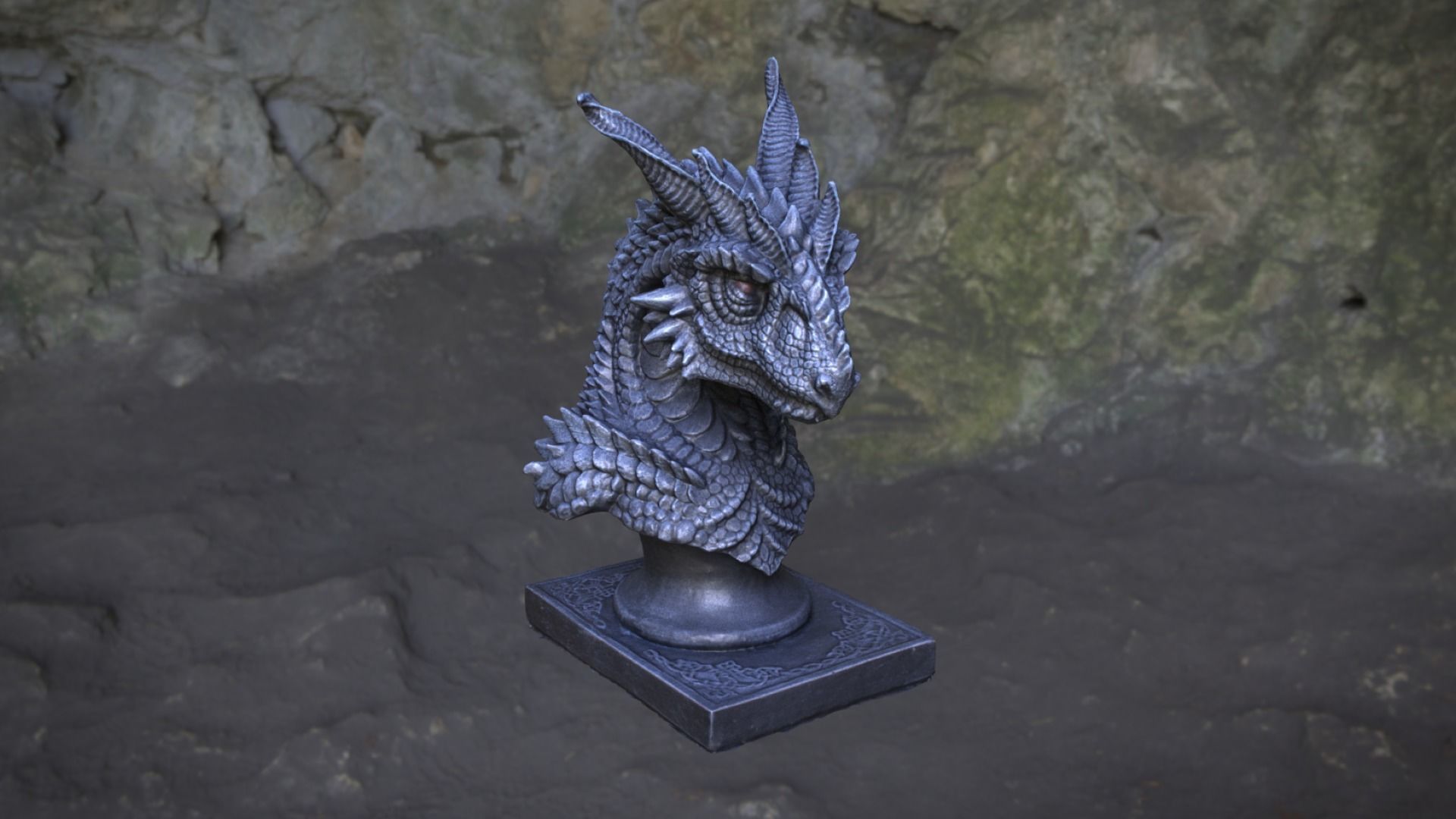 3D Scanned Dragon Statue 3D model_3