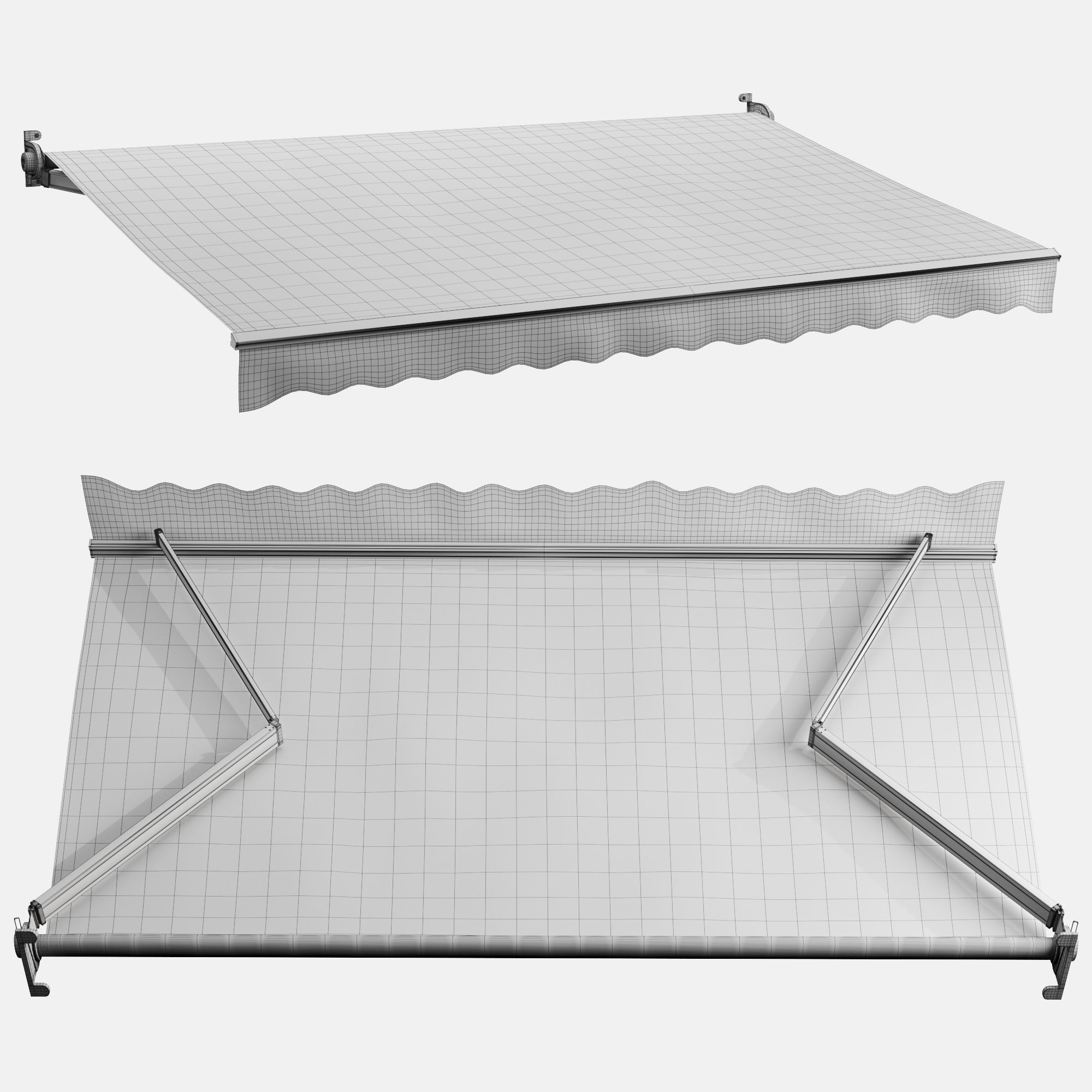 Awnings Striped Set 2 3D model_3