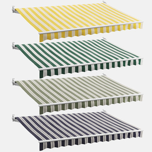Awnings Striped Set 2 3D model