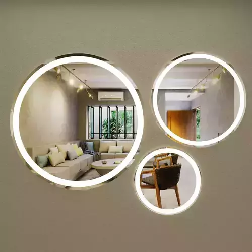 Self Illuminated Mirror in Round and Circular Shape