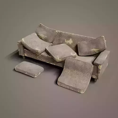 Old Couch Low-poly 3D model