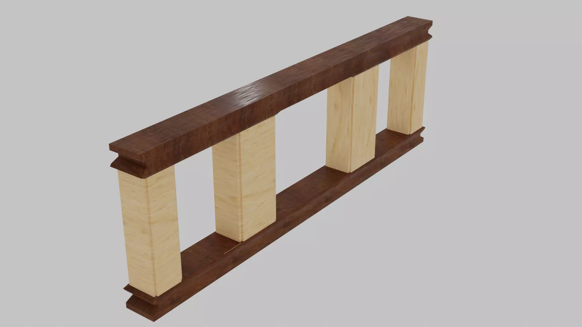 Wooden Handrail 3D model