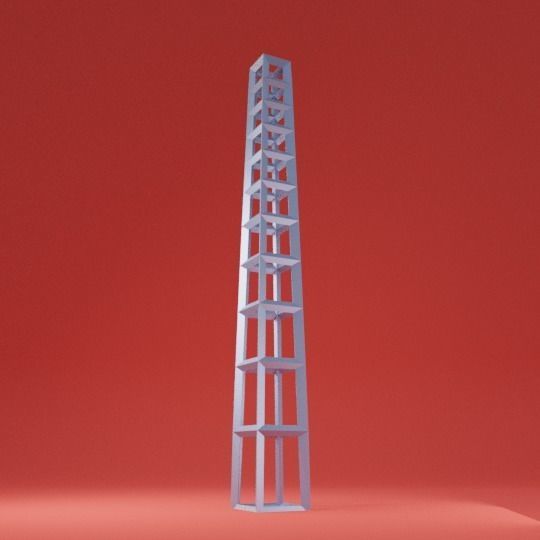 Small Electric Pylon Low-poly 3D model_2