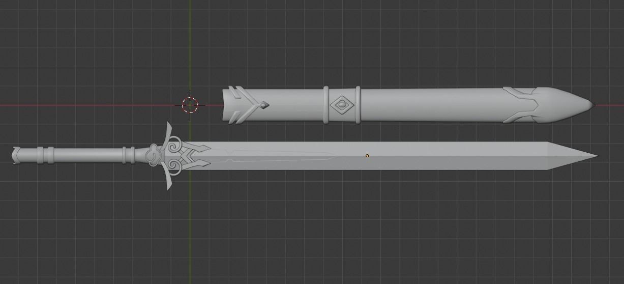 Bichen sword Low-poly 3D model_1
