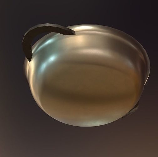 dish3d pot with handles Low-poly 3D model