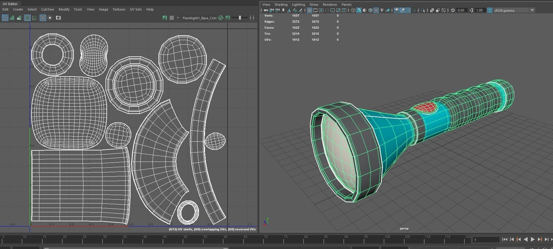 Flashlight Low-poly 3D model_17