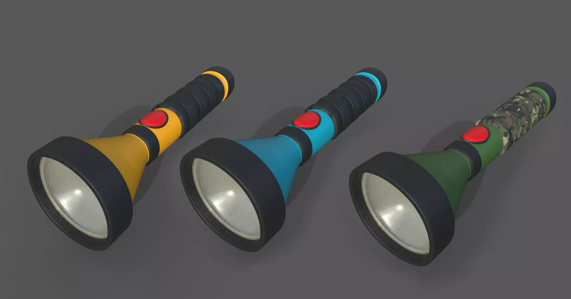 Flashlight Low-poly 3D model_0