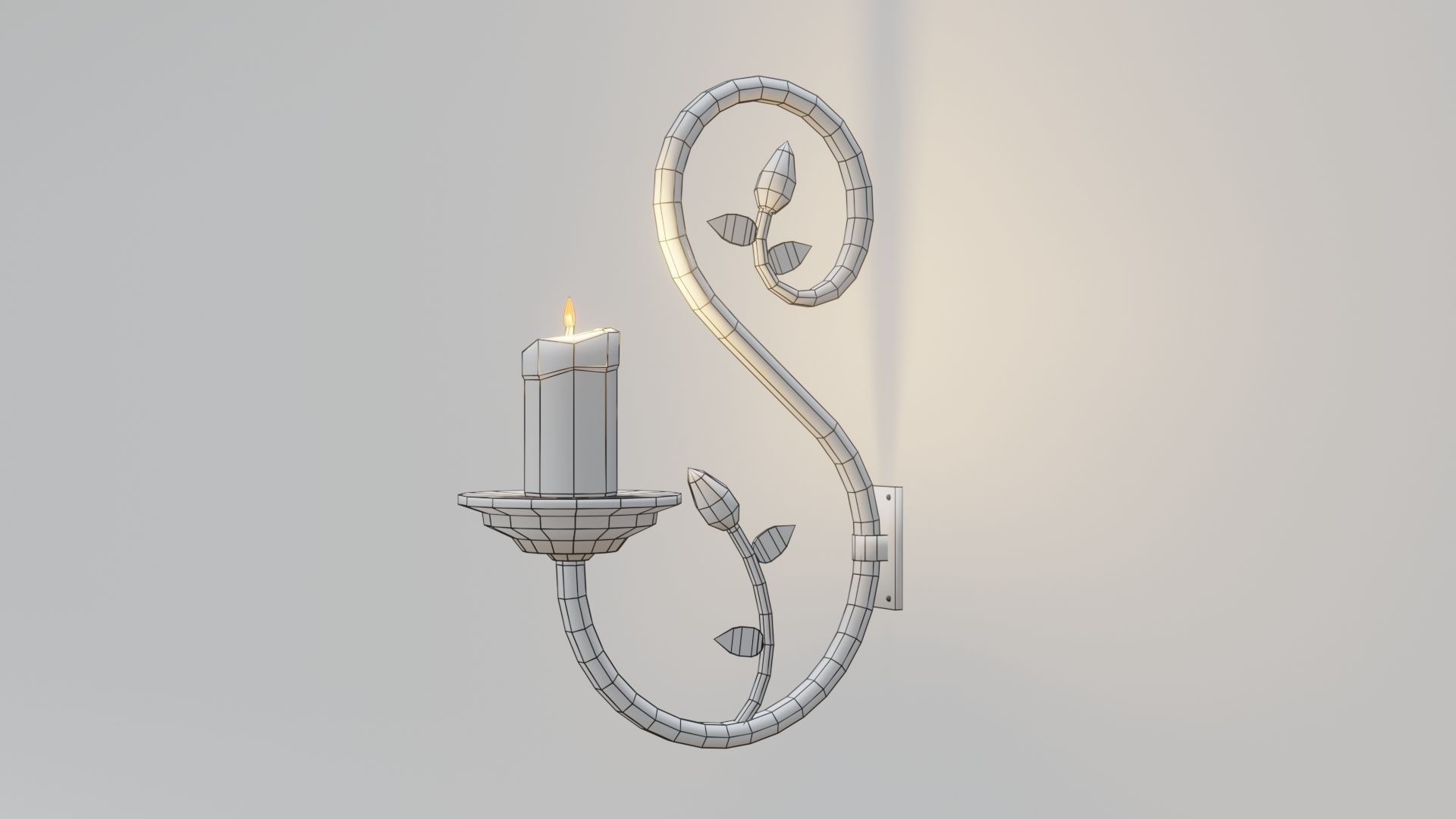 Wall Fixture 1 PBR Low-poly 3D model_6