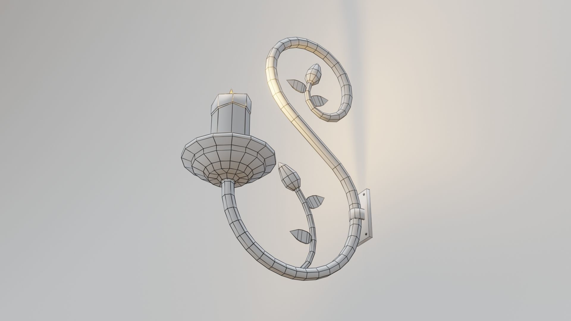 Wall Fixture 1 PBR Low-poly 3D model_8