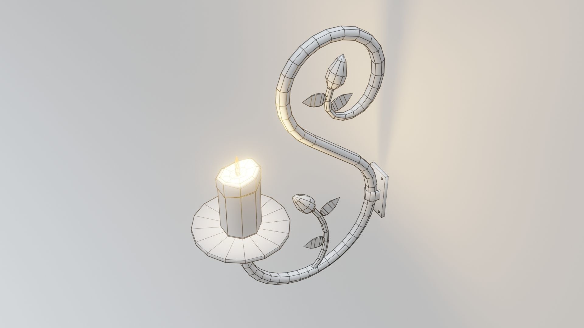 Wall Fixture 1 PBR Low-poly 3D model_12
