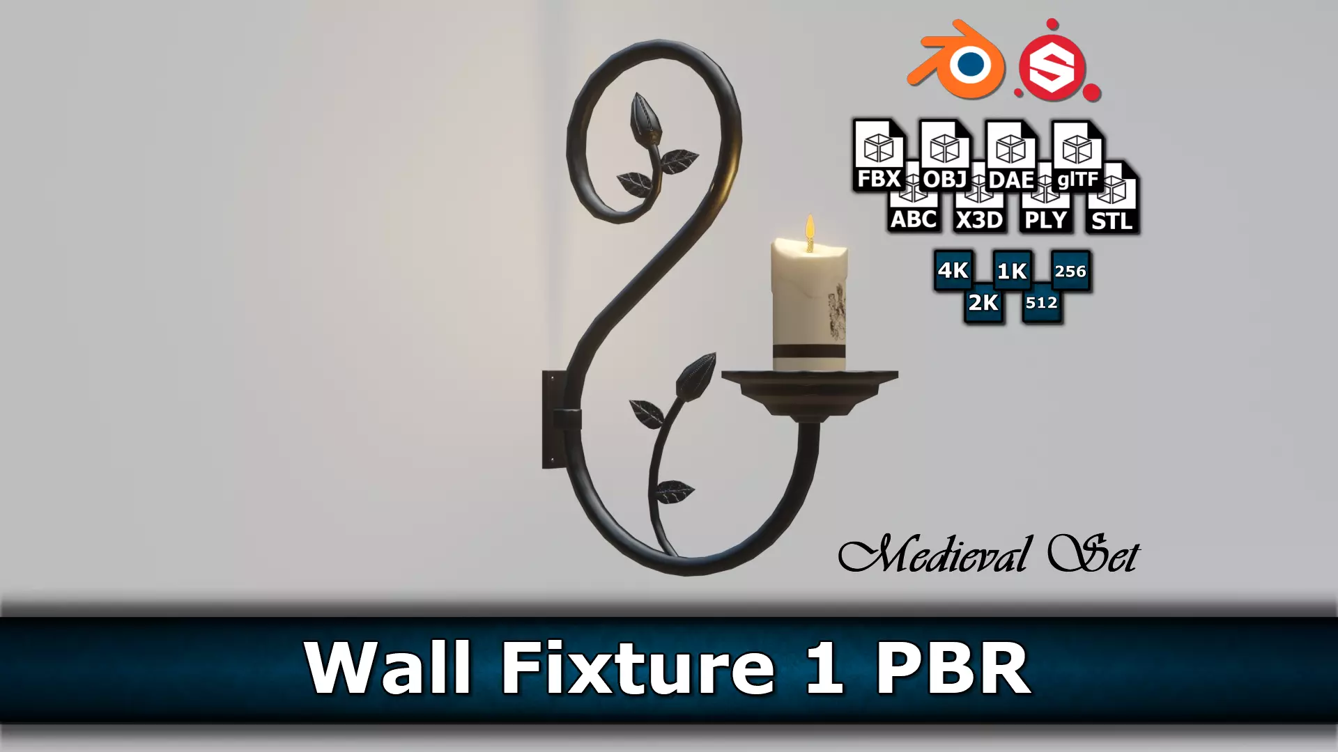 Wall Fixture 1 PBR Low-poly 3D model_0