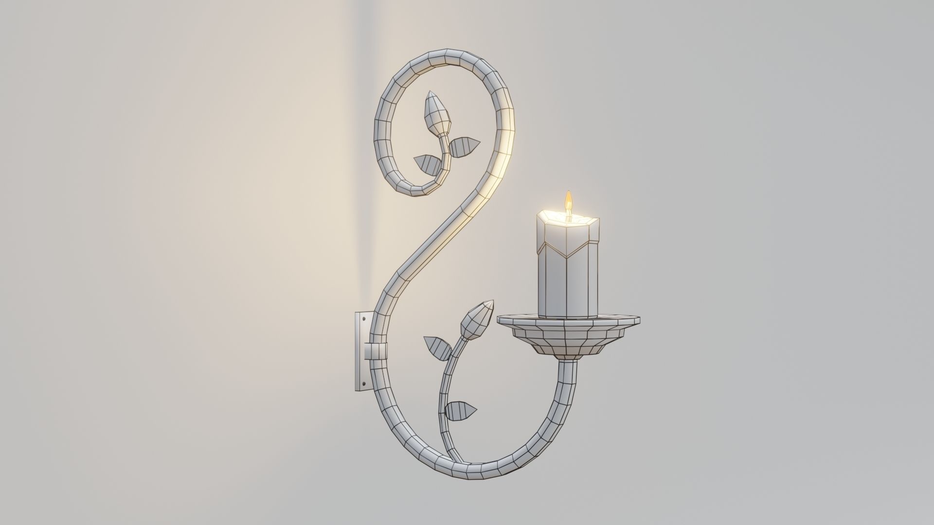 Wall Fixture 1 PBR Low-poly 3D model_2