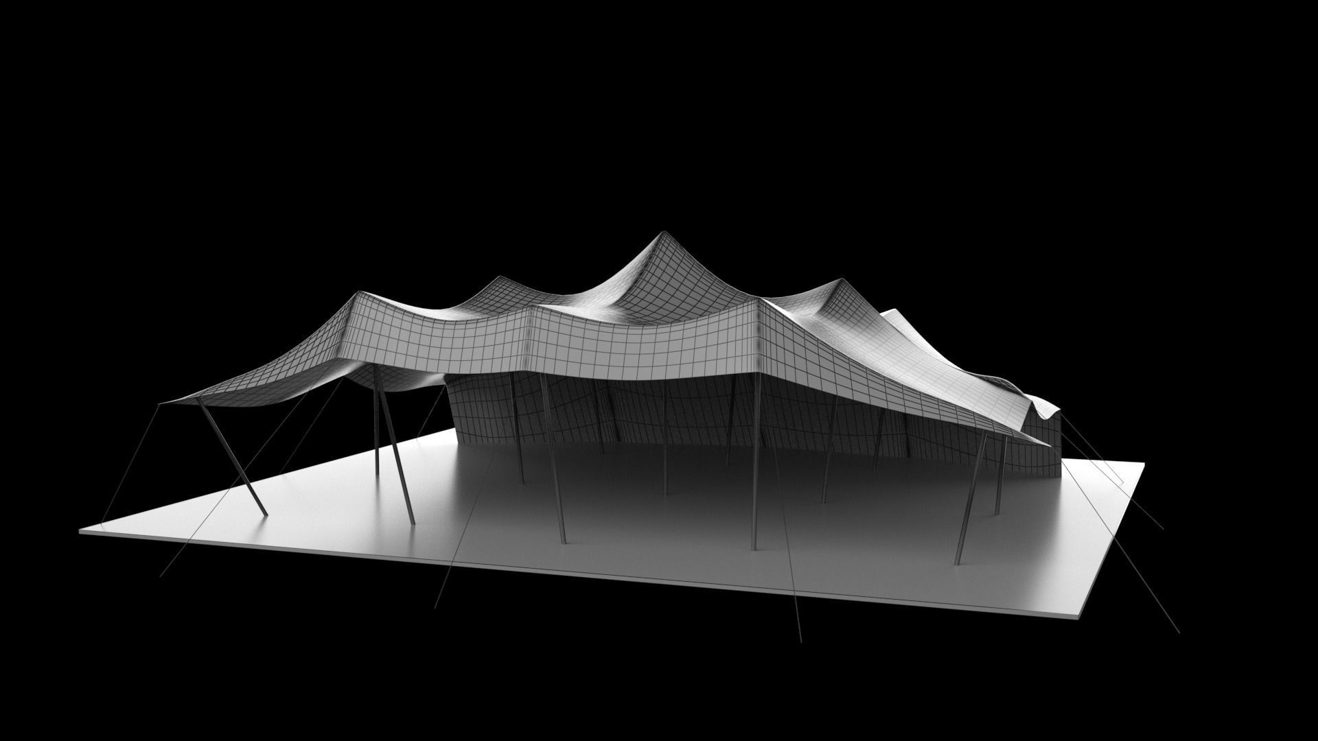 Stretch tent Low-poly 3D model_3
