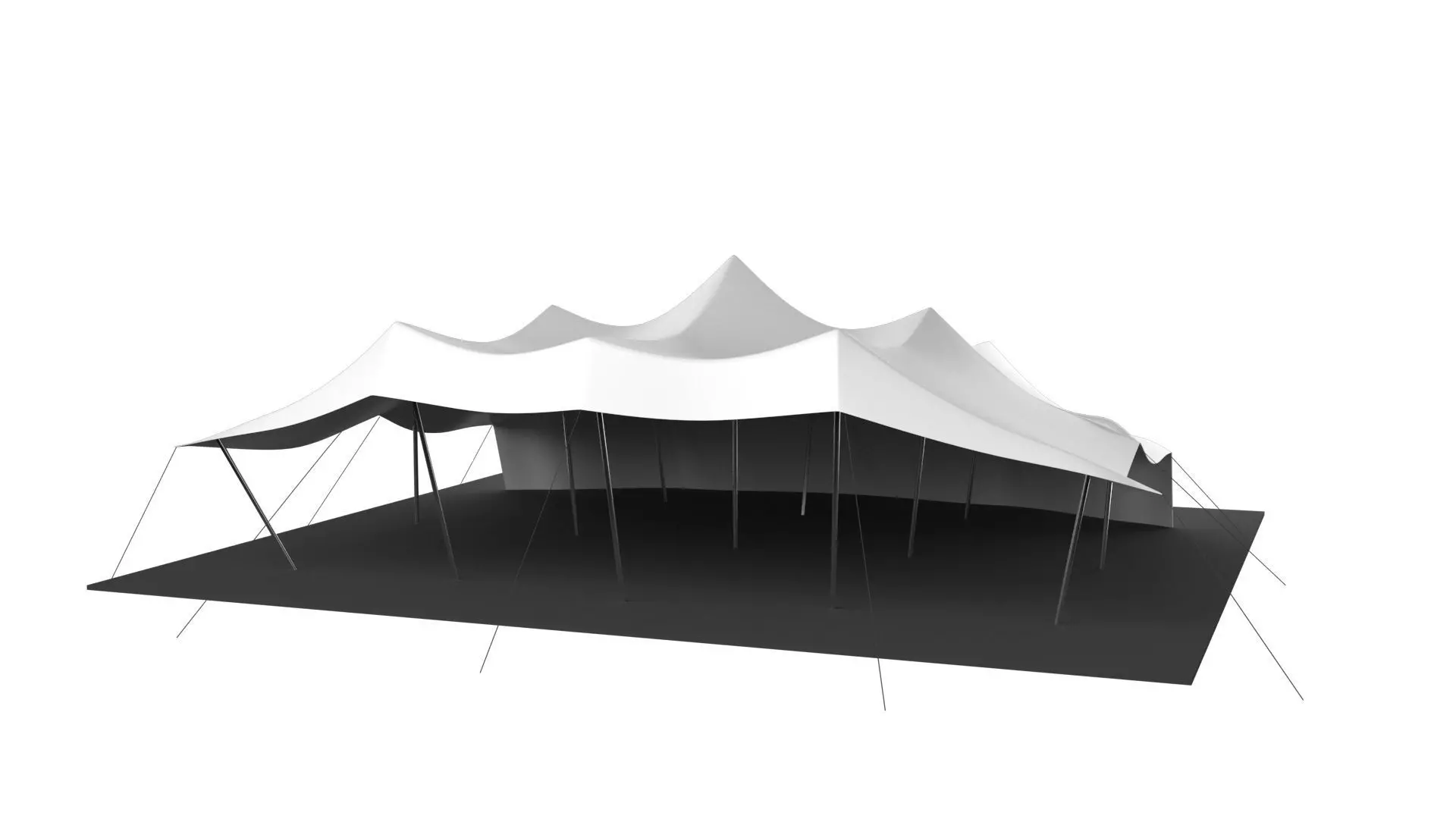 Stretch tent Low-poly 3D model_0