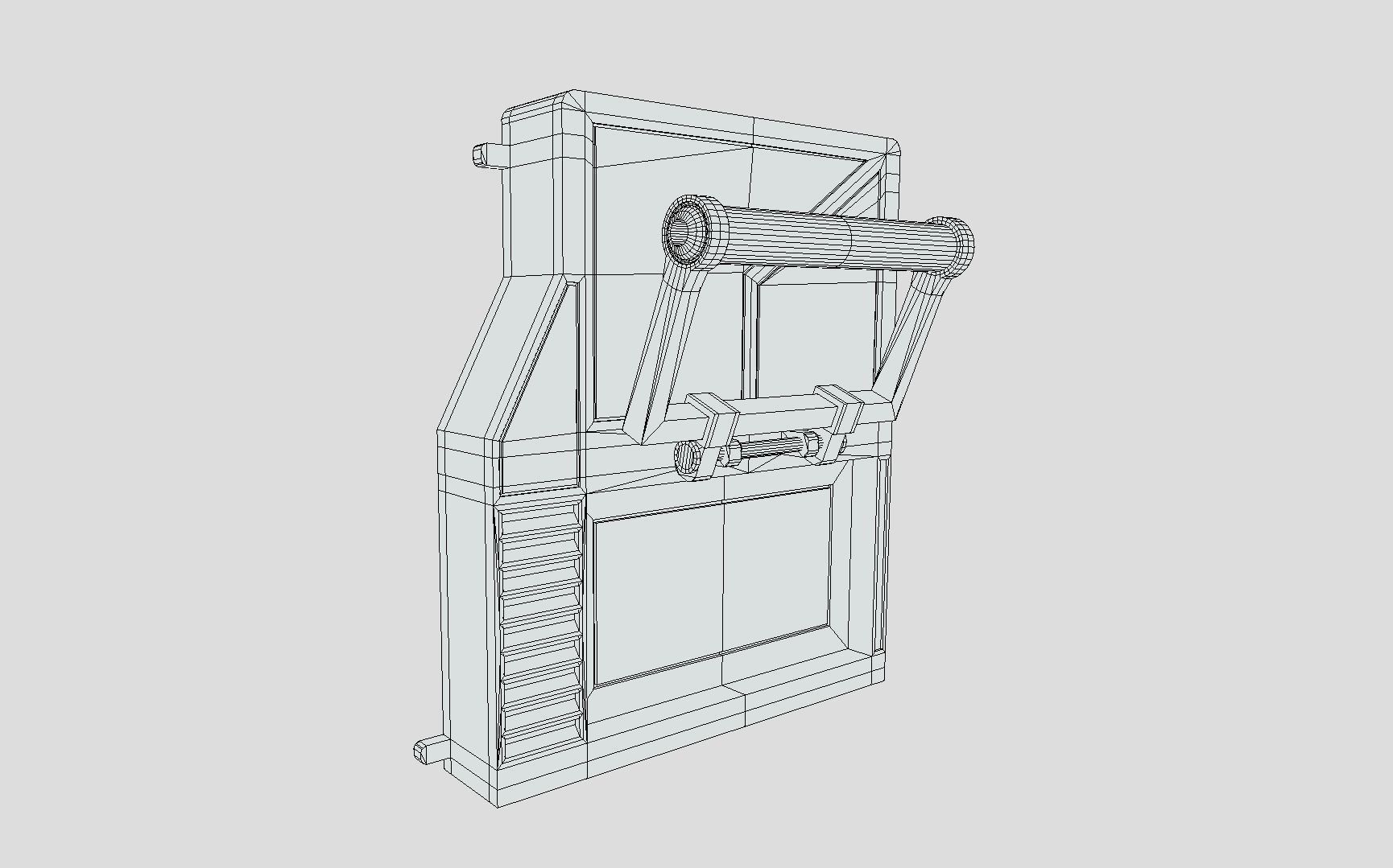 Sci-fi Panel Element Low-poly 3D model_10