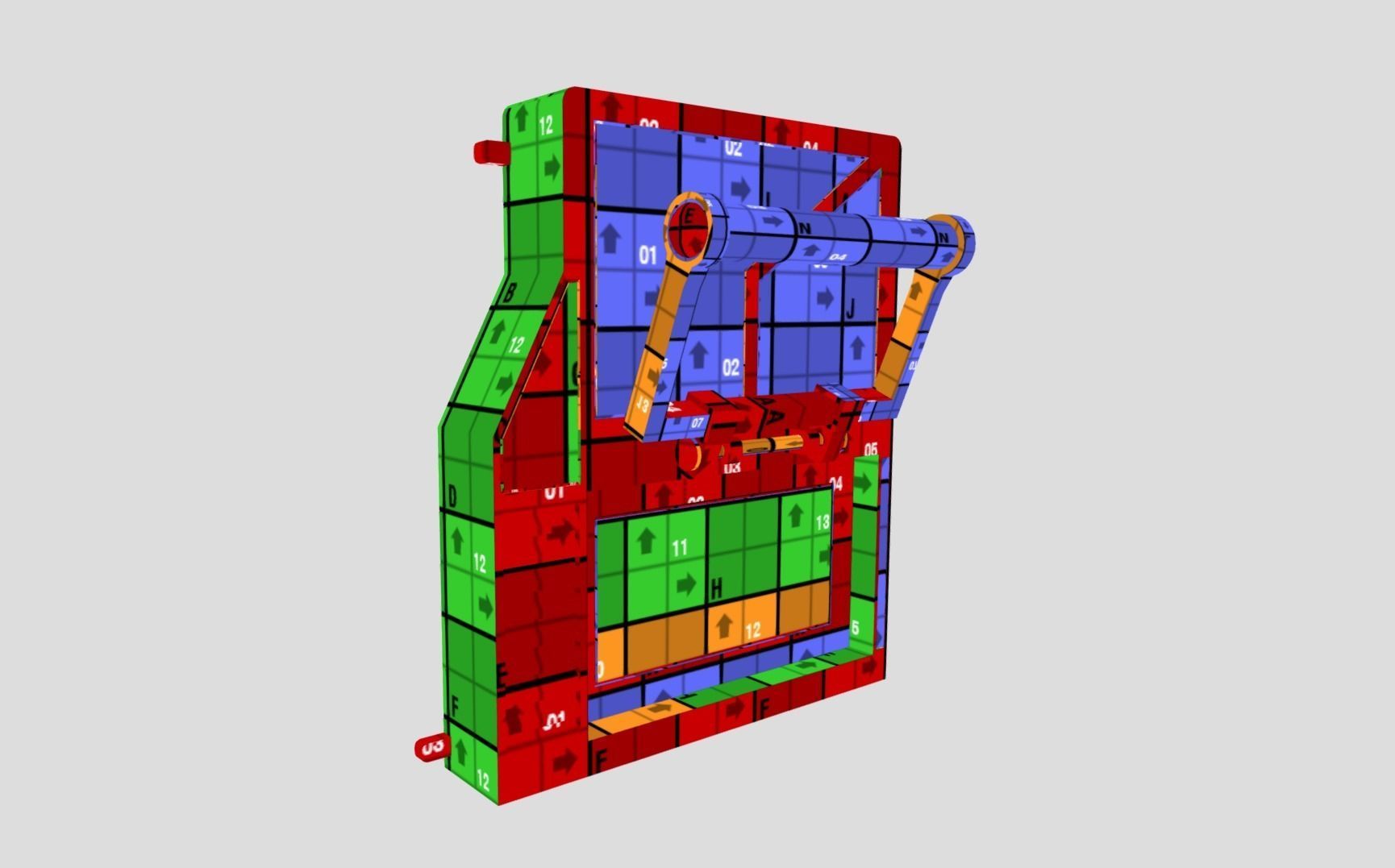 Sci-fi Panel Element Low-poly 3D model_9