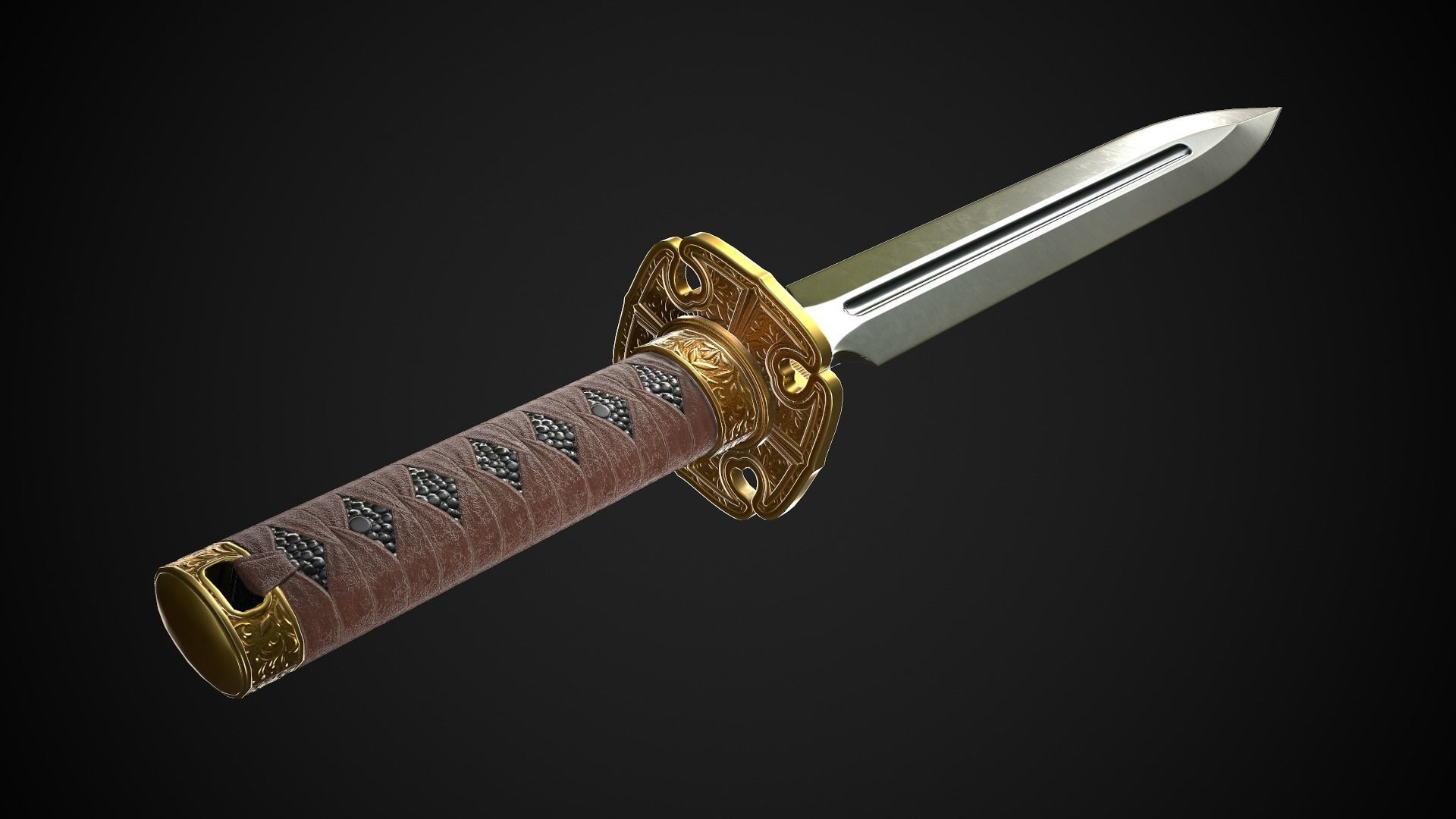 Dagger A1 Low-poly 3D model_4
