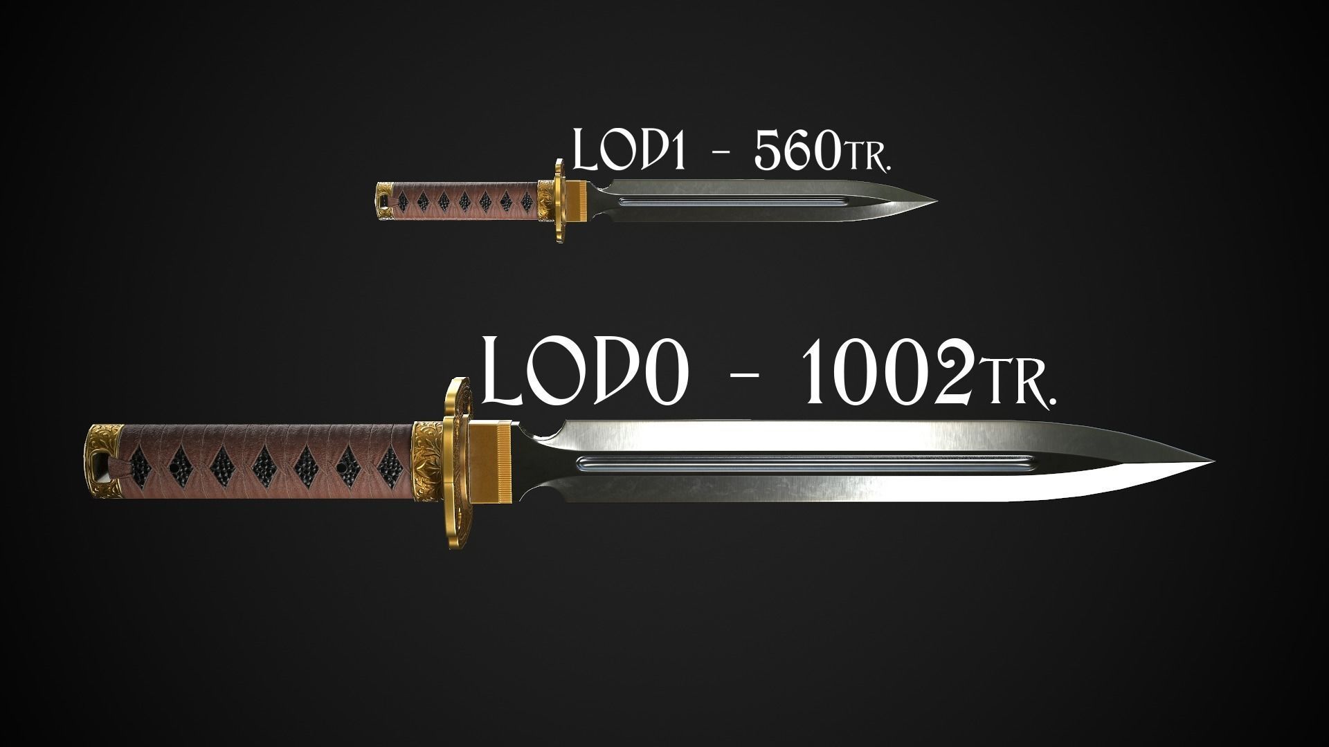 Dagger A1 Low-poly 3D model_1